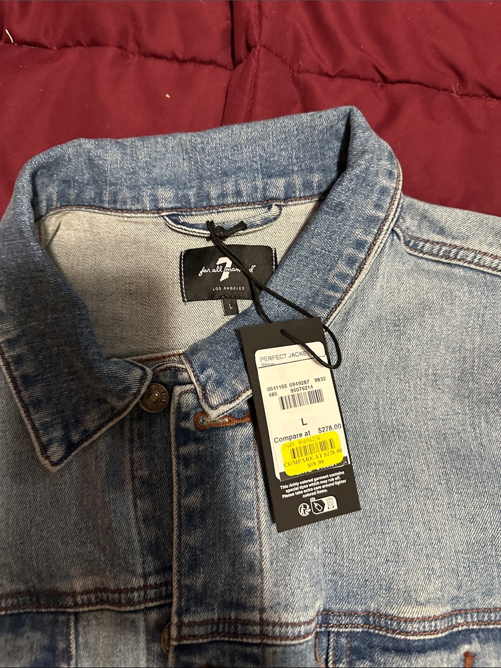 7 For All Mankind Light Blue Denim Jacket - Picture 2 of 8